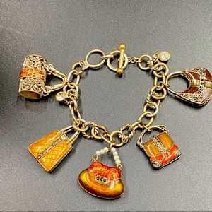 Chunky Rhinestone Accented Handbag Bracelet